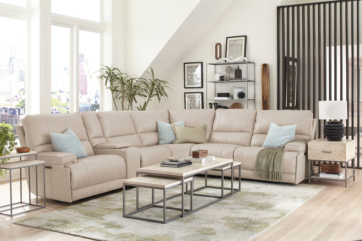 Whitman - Powered By Freemotion Power Cordless Armless Recliner - Verona Linen