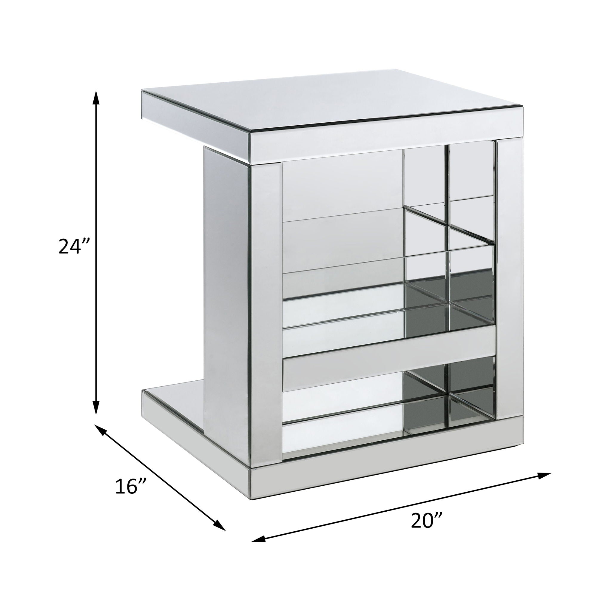Dominic - 24" Accent Table - Mirrored - Urban Living Furniture (Los Angeles, CA)