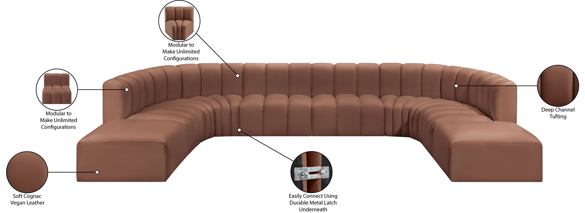 Arc - Faux Leather Modular Sectional - Urban Living Furniture (Los Angeles, CA)