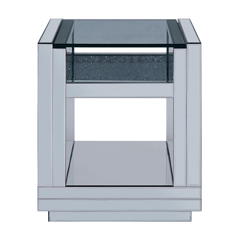 Nysa - 24" End Table - Mirrored & Faux Crystals - Urban Living Furniture (Los Angeles, CA)