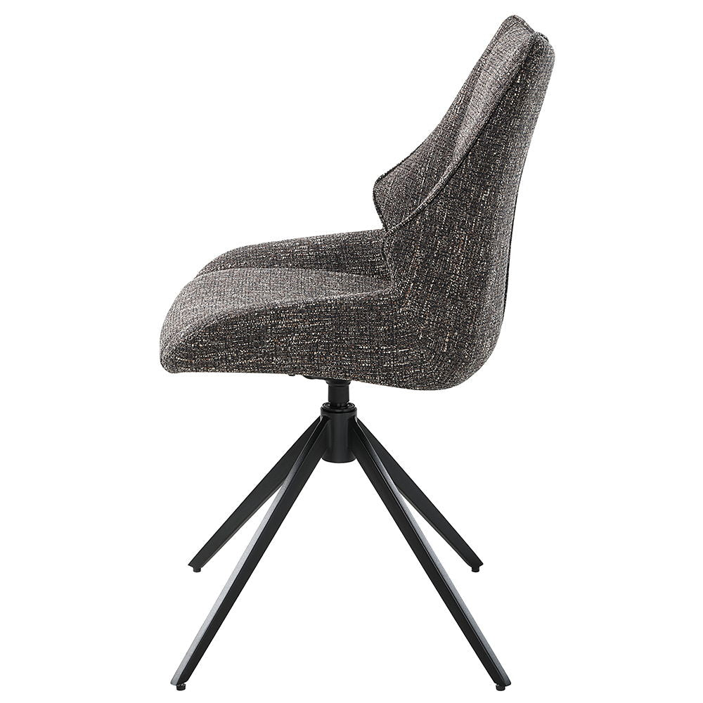 Malika - Side Chair With Swivel (Set of 2) - Brown Chenille - Urban Living Furniture (Los Angeles, CA)