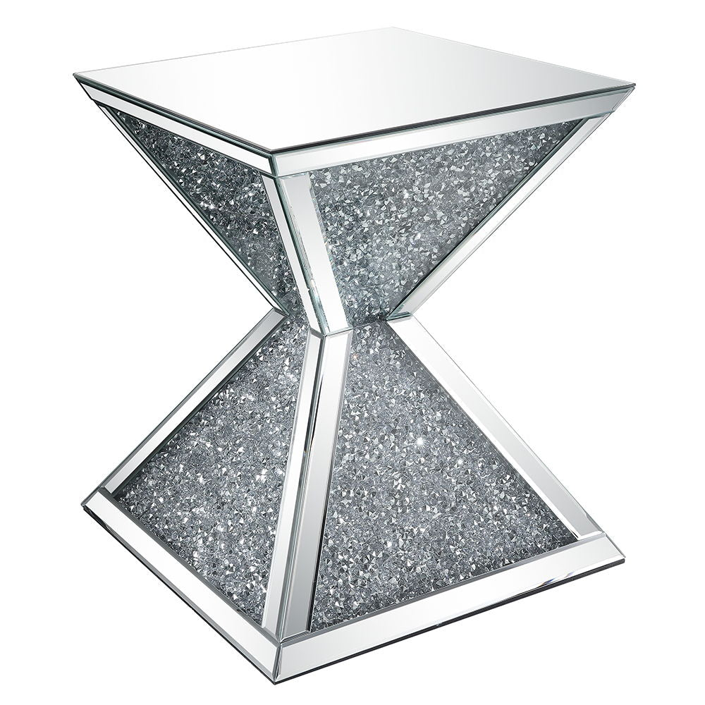 Noralie - End Table With Faux Diamonds - Mirrored - Urban Living Furniture (Los Angeles, CA)