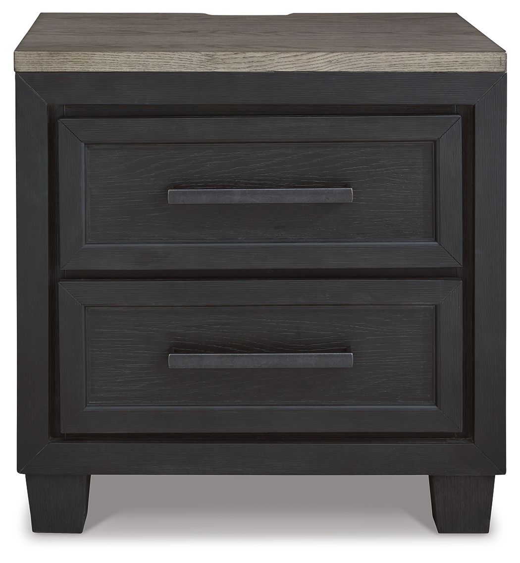 Foyland - Black / Brown - Two Drawer Night Stand - Urban Living Furniture (Los Angeles, CA)