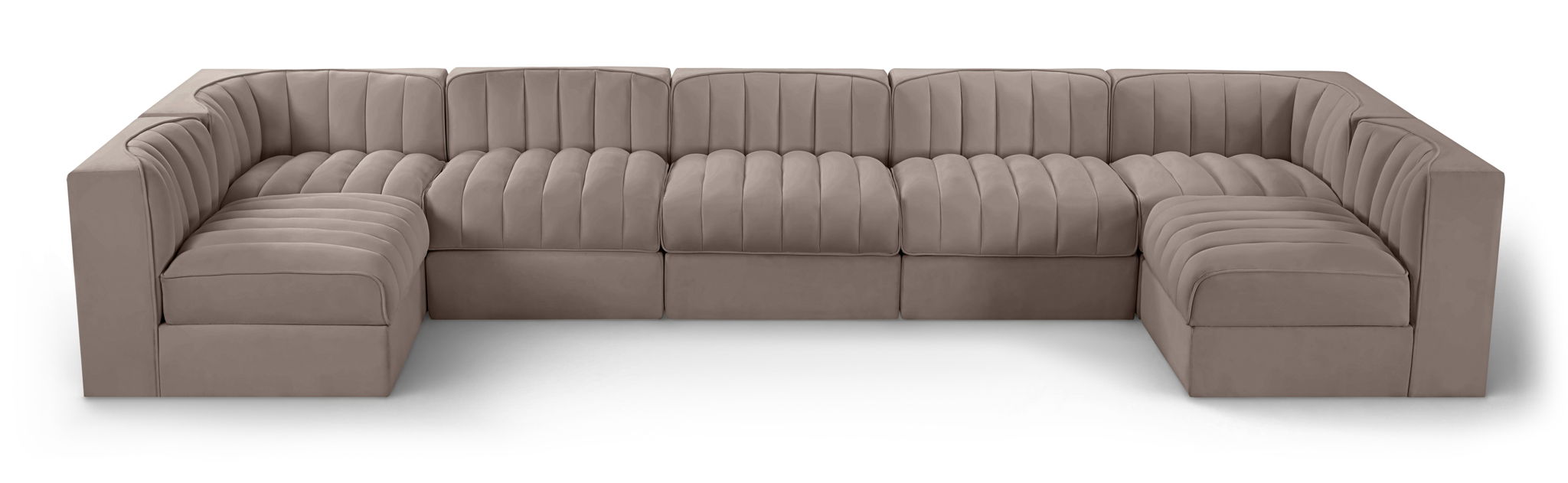 Rummi - Velvet Performance Fabric Upholstered 7 Piece Modular Sectional (With 2 Corner Chairs) - Urban Living Furniture (Los Angeles, CA)