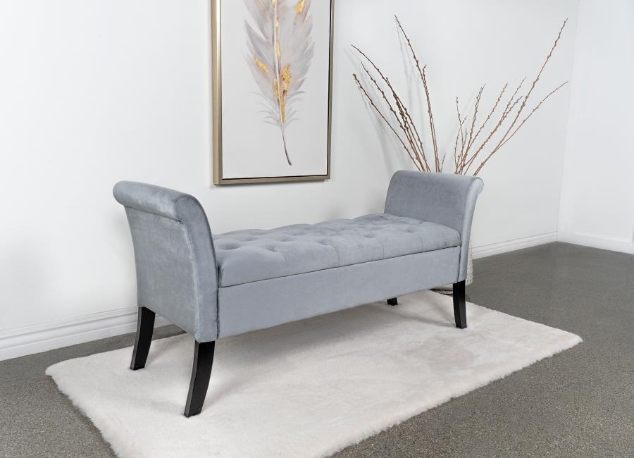 Farrah - Velvet Upholstered Rolled Arm Storage Bench - Urban Living Furniture (Los Angeles, CA)