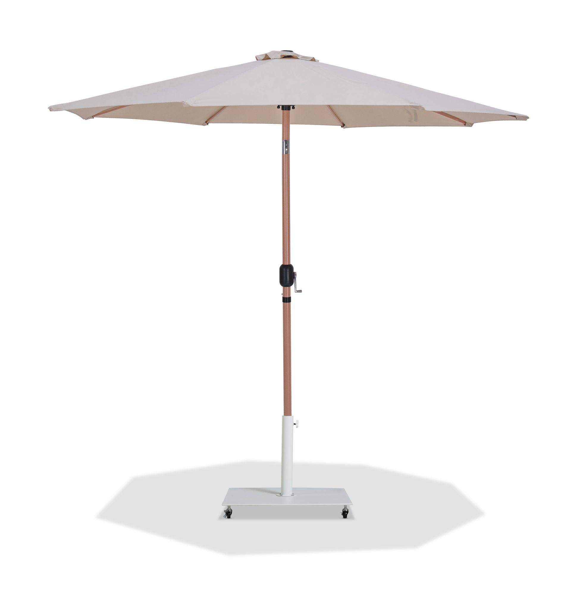 Fiji - Aluminum Patio Umbrella With Square White And Teak Base - Urban Living Furniture (Los Angeles, CA)