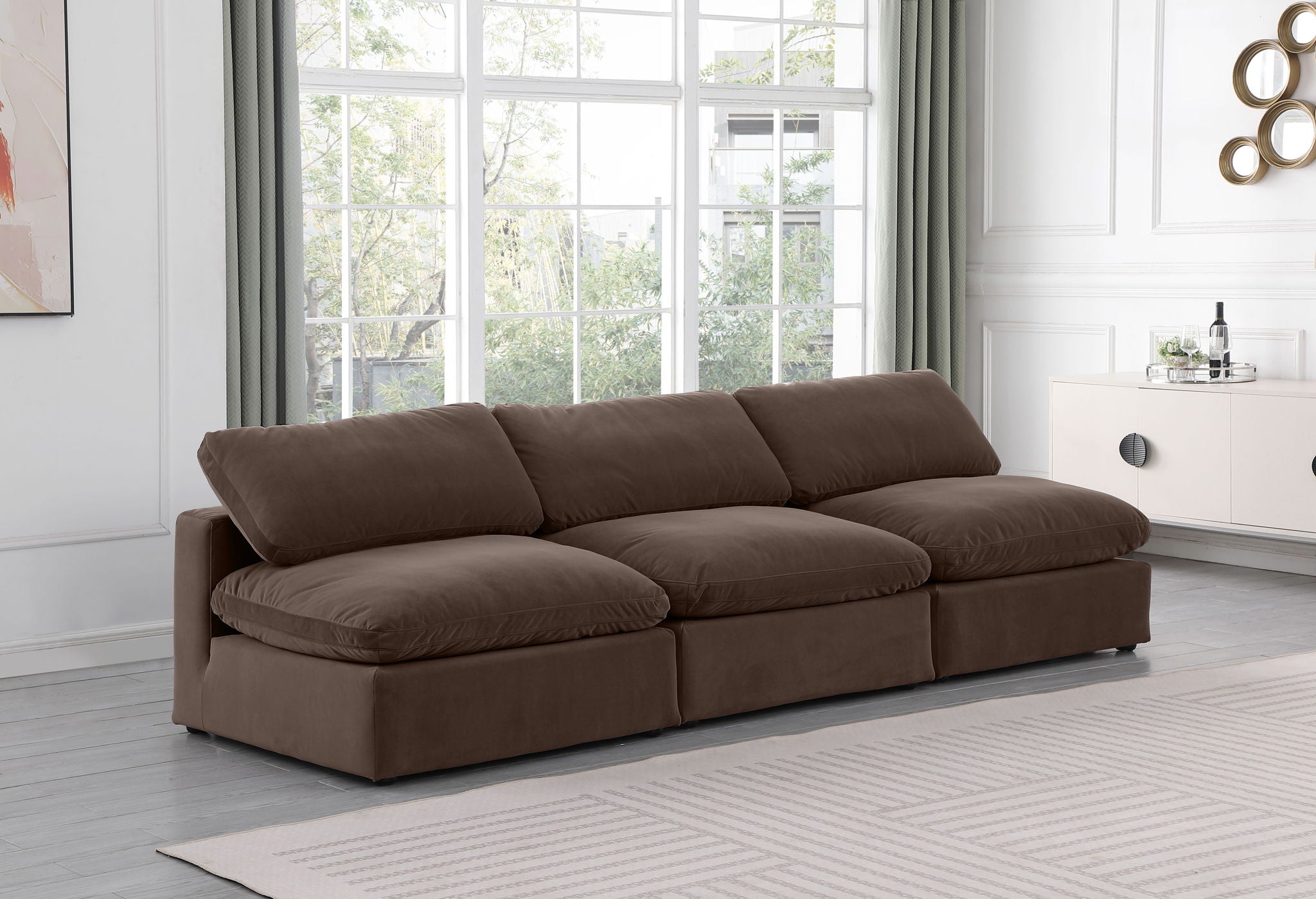 Comfy - Velvet Modular Armless Sofa 3 Seats - Urban Living Furniture (Los Angeles, CA)