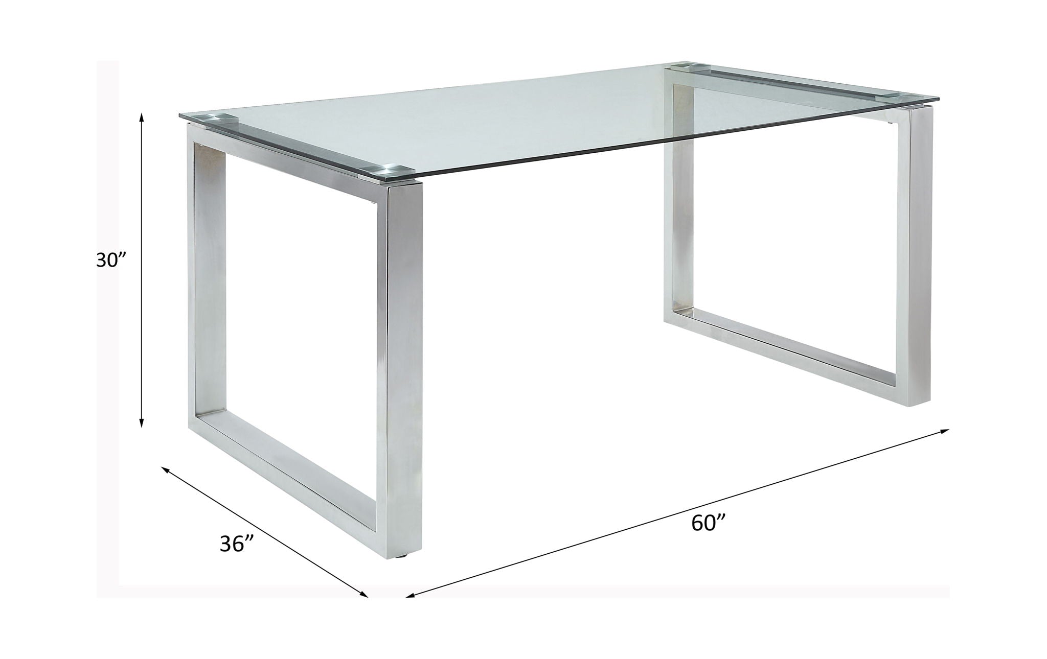Abraham - Dining Table - Clear Glass Top & Chrome - Urban Living Furniture (Los Angeles, CA)