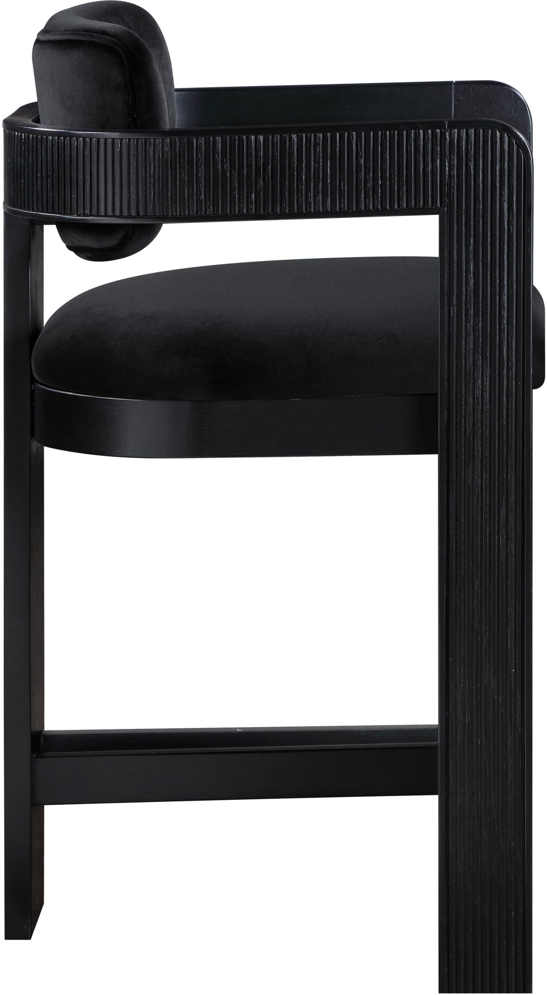 Sacha - Velvet Stool With Black Base - Urban Living Furniture (Los Angeles, CA)