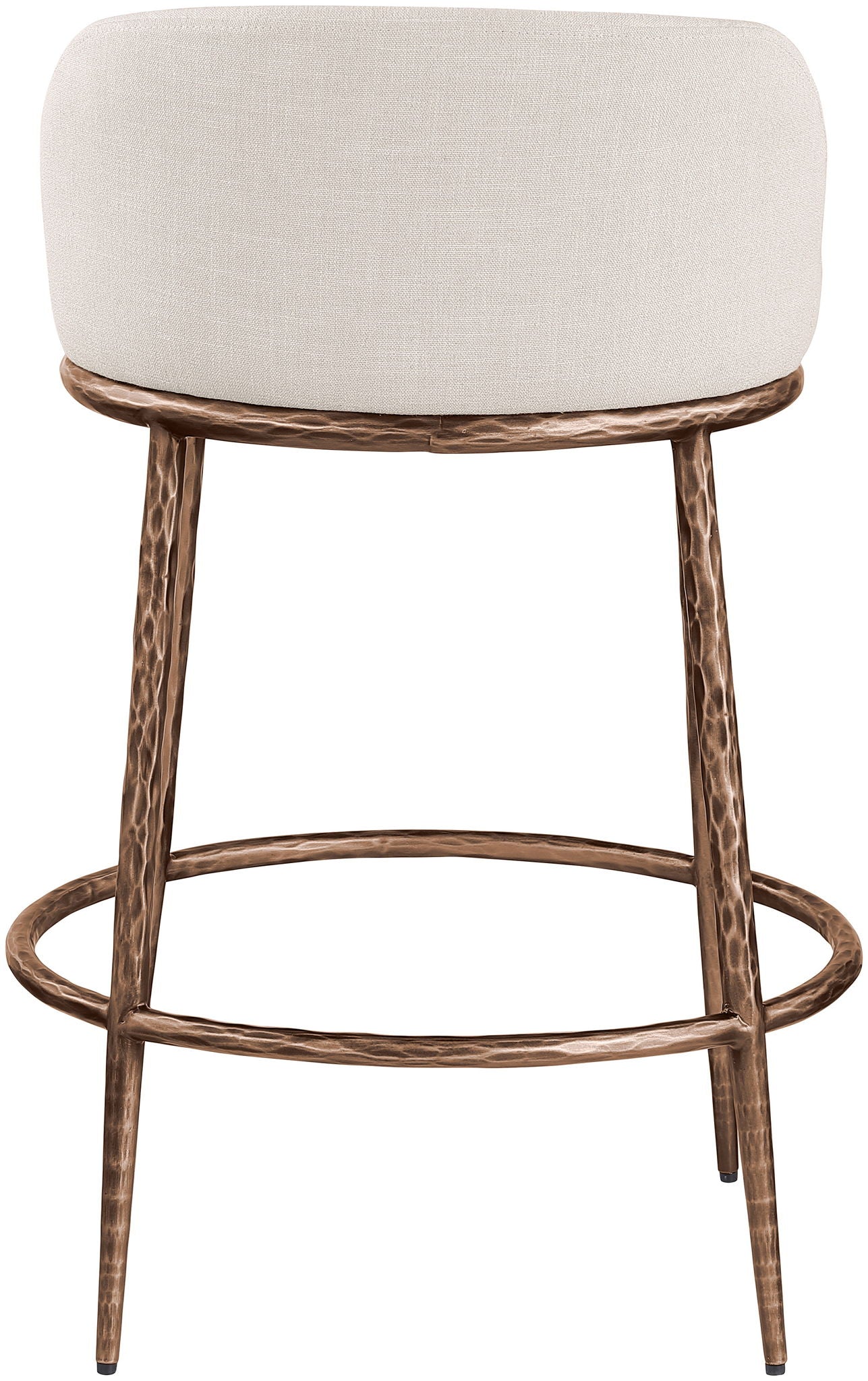 Ferro - Upholstered Counter Stool With Brushed Bronze Base