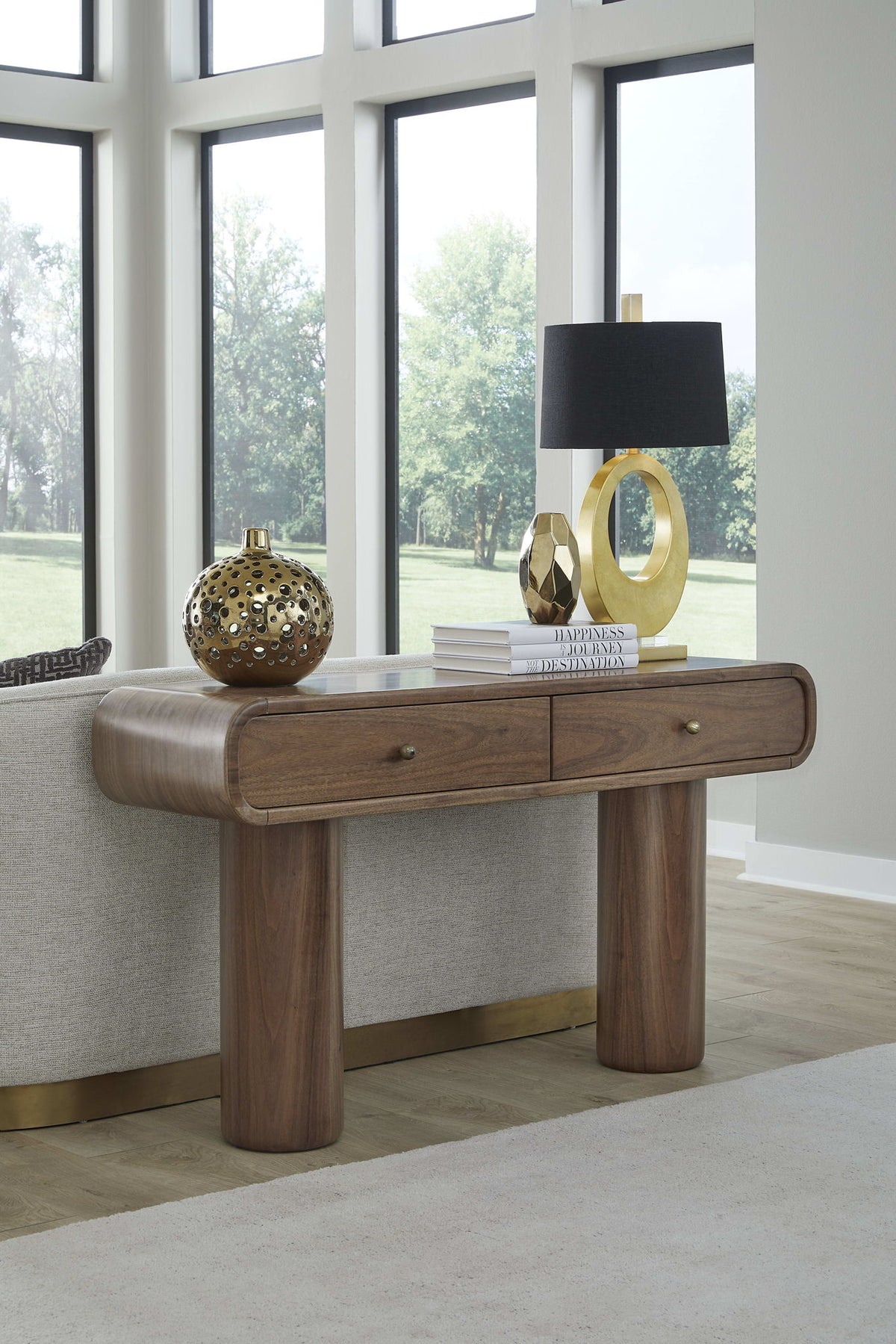 Juba - Walnut Console Table - Mongoose