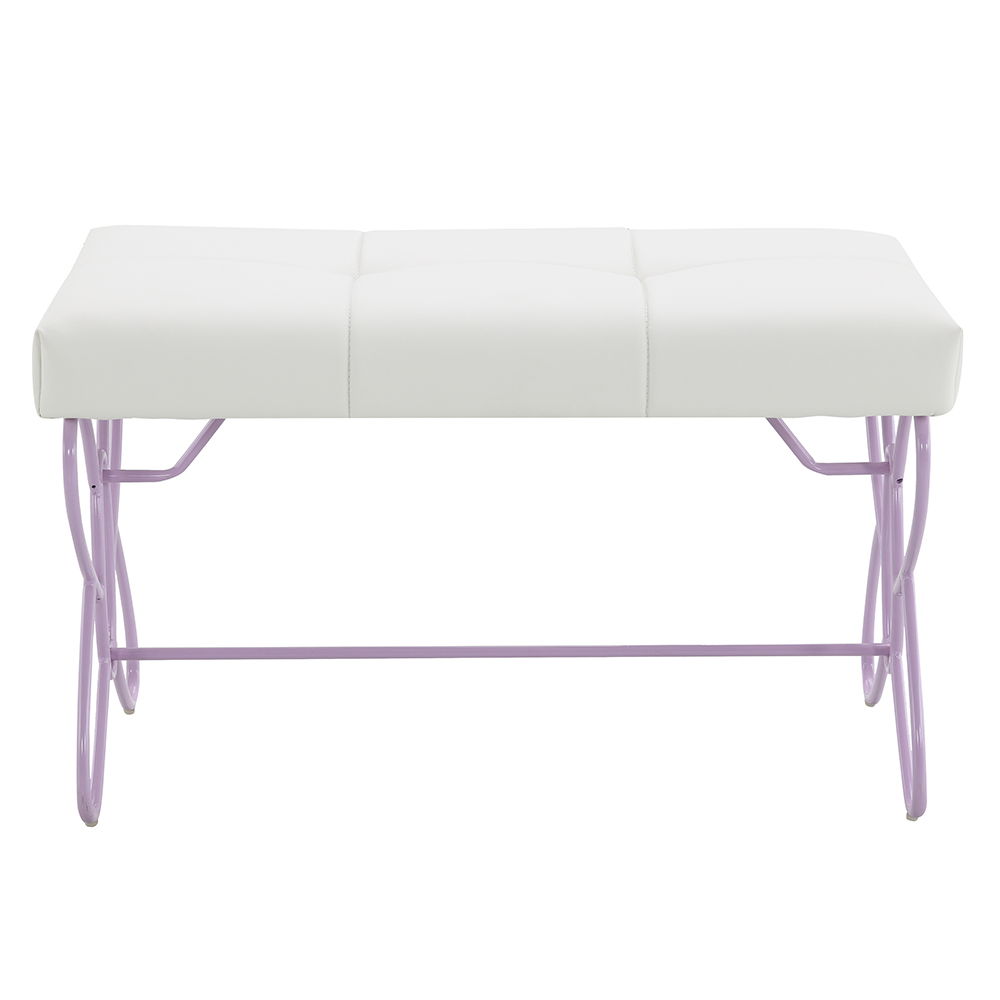 Priya II - Bench - White & Light Synthetic Leather Rple - Urban Living Furniture (Los Angeles, CA)