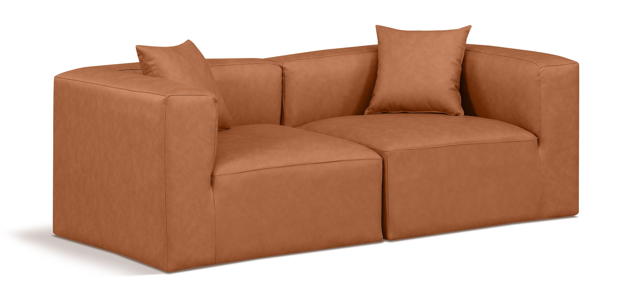 Cube - Modular 2 Seat Sofa - Cognac - Urban Living Furniture (Los Angeles, CA)