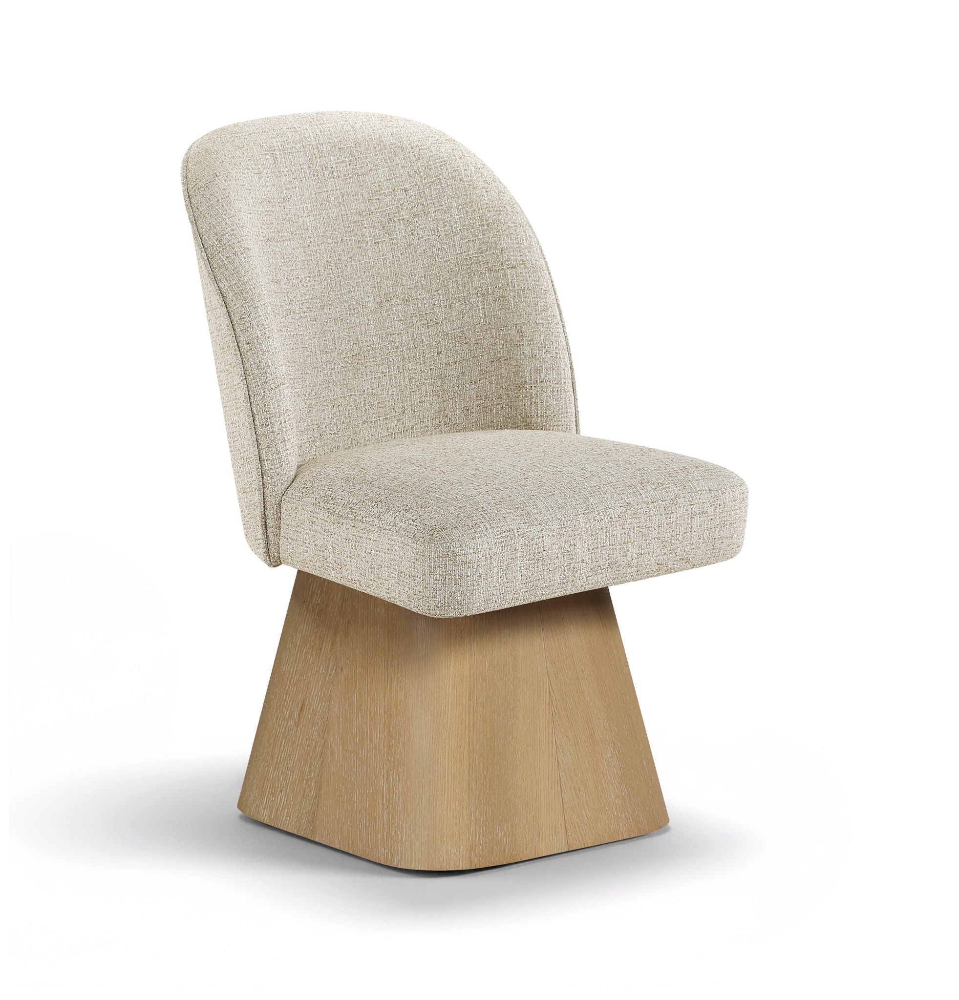 Marlowe - Linen Textured Fabric Upholstered Swivel Dining Side Chair - Stained Natural - Urban Living Furniture (Los Angeles, CA)