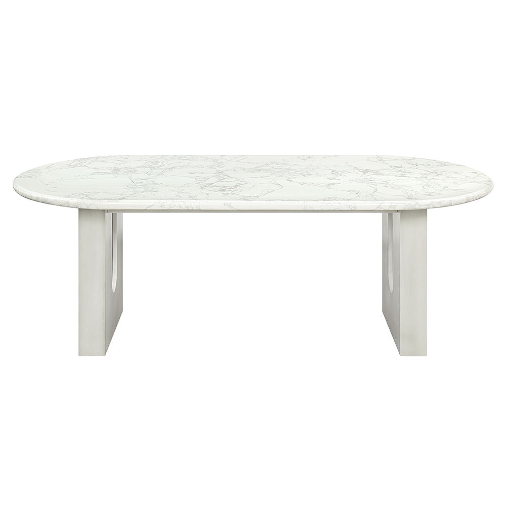 Zayn - Dining Table - White Natrual Marble Top & White - Urban Living Furniture (Los Angeles, CA)