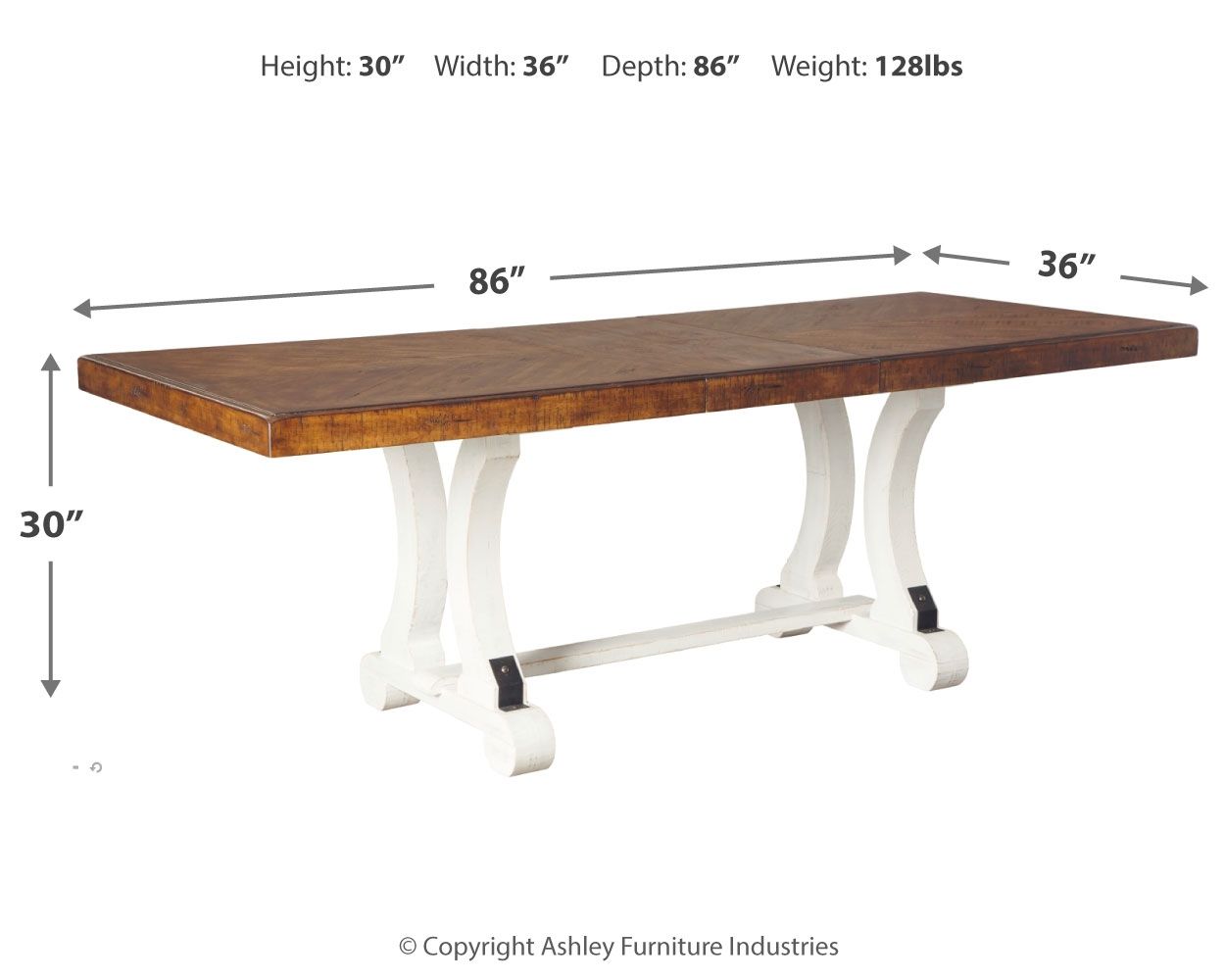 Valebeck - White / Brown - Rectangular Dining Room Table - Urban Living Furniture (Los Angeles, CA)