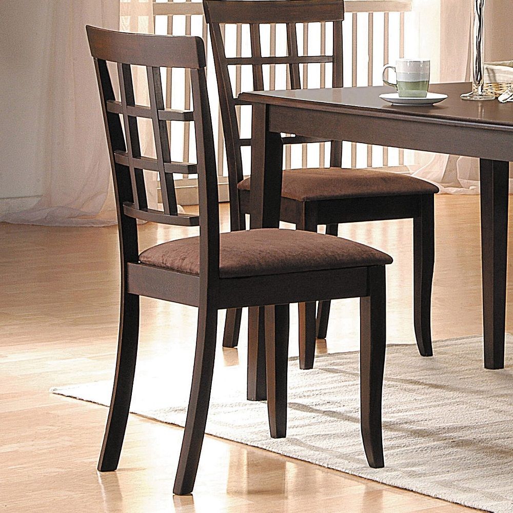 Cardiff - 18" Side Chair (Set of 2) - Dark Brown Microfiber & Espresso - Urban Living Furniture (Los Angeles, CA)