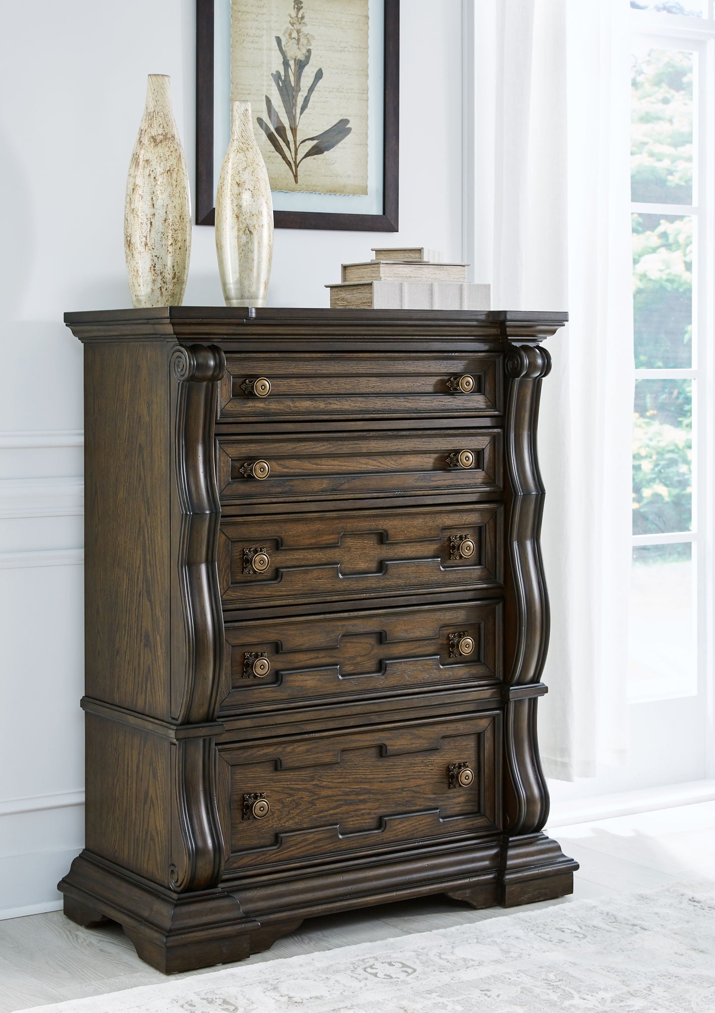 Maylee - Dark Brown - Five Drawer Chest - Urban Living Furniture (Los Angeles, CA)