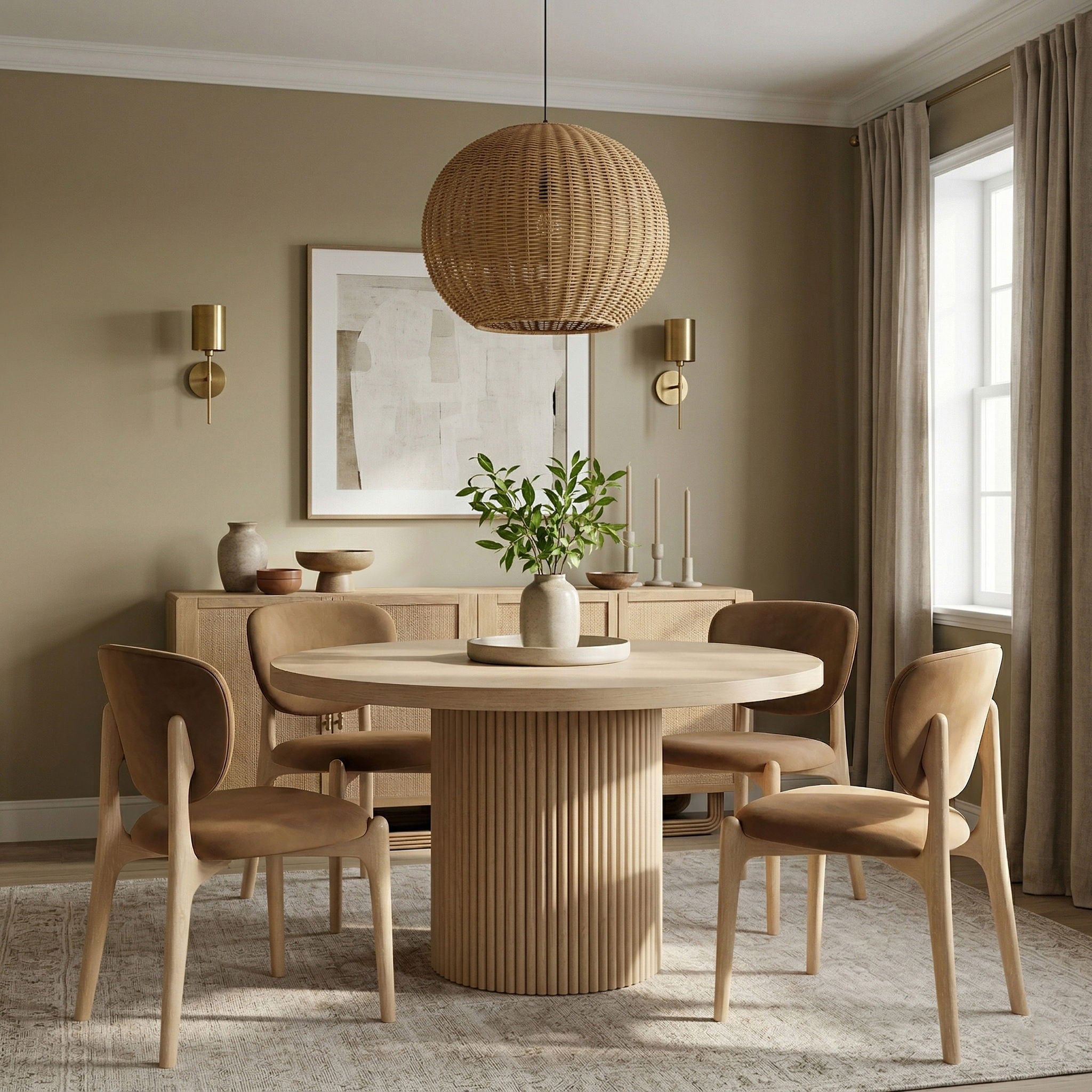 Velora - Upholstered Dining Chair (Set of 2) - Saddle / Natural - Urban Living Furniture (Los Angeles, CA)