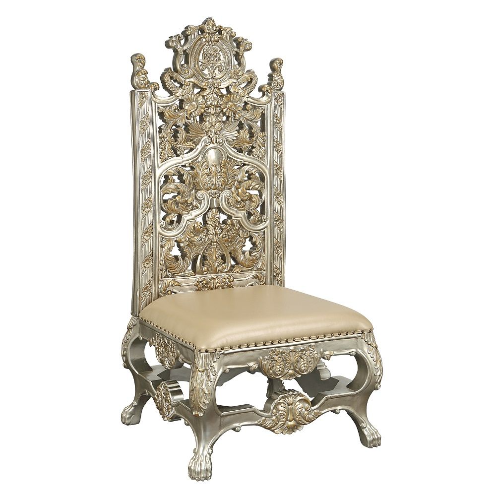 Danae - Side Chair (Set of 2) - Synthetic Leather , Champagne & Gold - Urban Living Furniture (Los Angeles, CA)