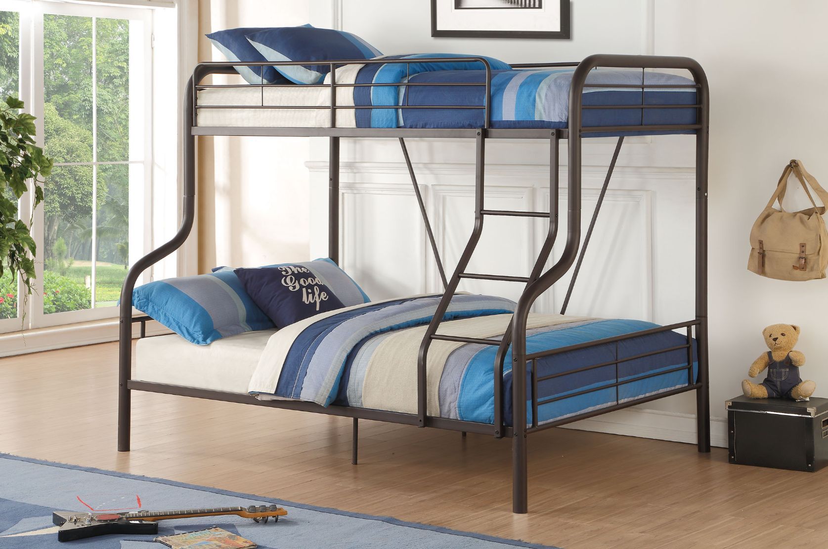 Cairo - Twin Over Full Bunk Bed - Sandy Black - Urban Living Furniture (Los Angeles, CA)