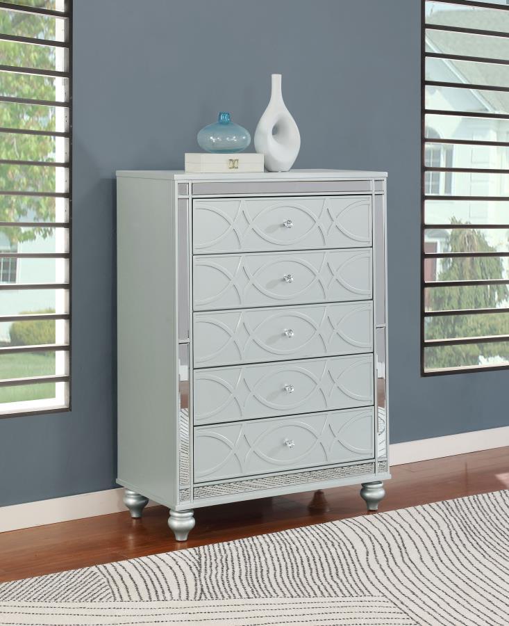 Gunnison - 5-Drawer Bedroom Chest - Silver Metallic - Urban Living Furniture (Los Angeles, CA)