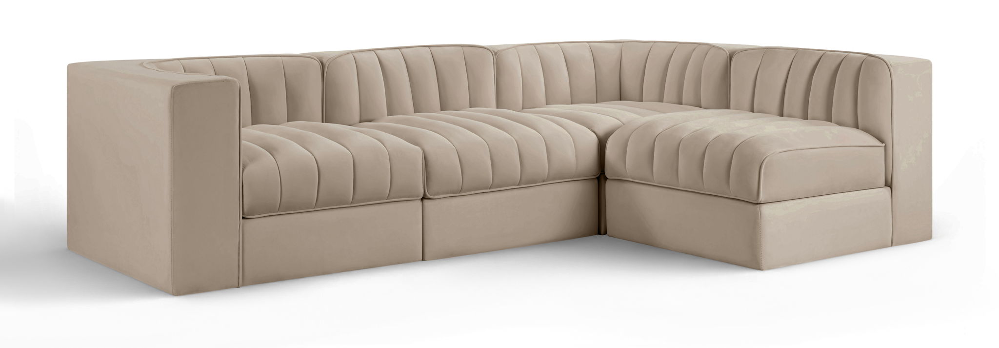 Rummi - Velvet Performance Fabric Upholstered 4 Piece Modular Sectional - Urban Living Furniture (Los Angeles, CA)