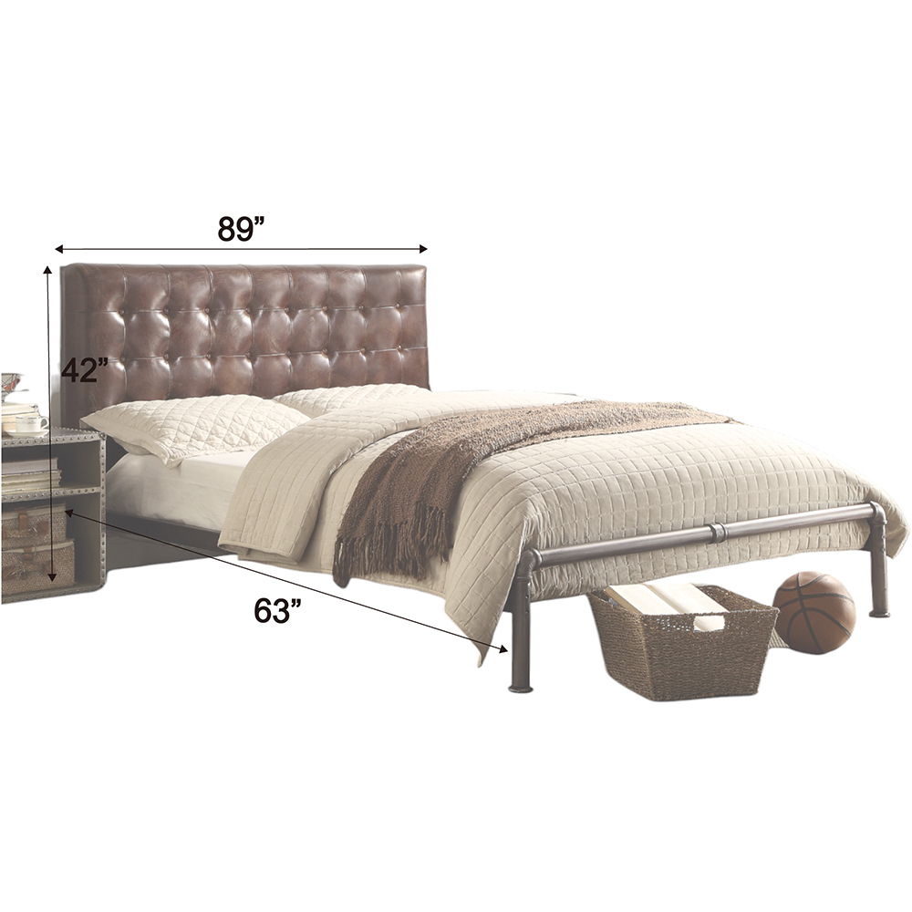 Brancaster - Queen Bed - Vintage Brown Top Grain Leather - Urban Living Furniture (Los Angeles, CA)