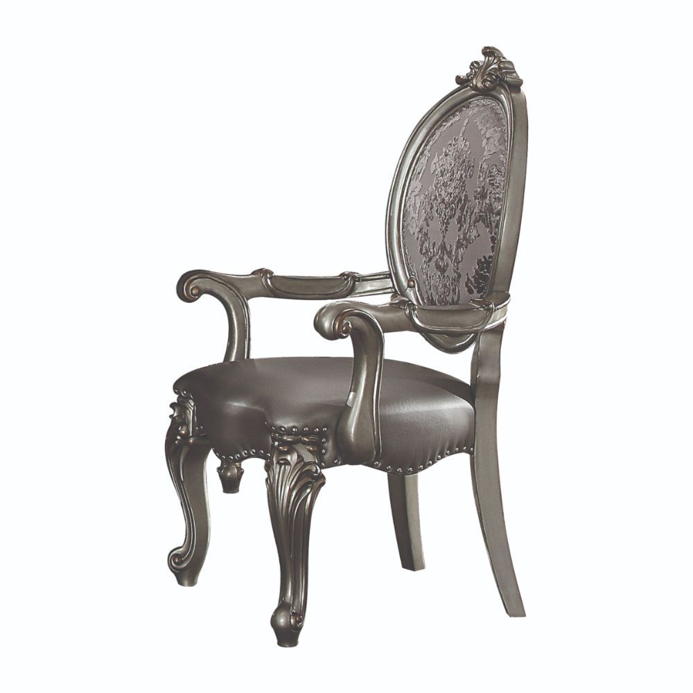 Versailles - Chair (Set of 2) - Silver PU & Antique Platinum - Urban Living Furniture (Los Angeles, CA)