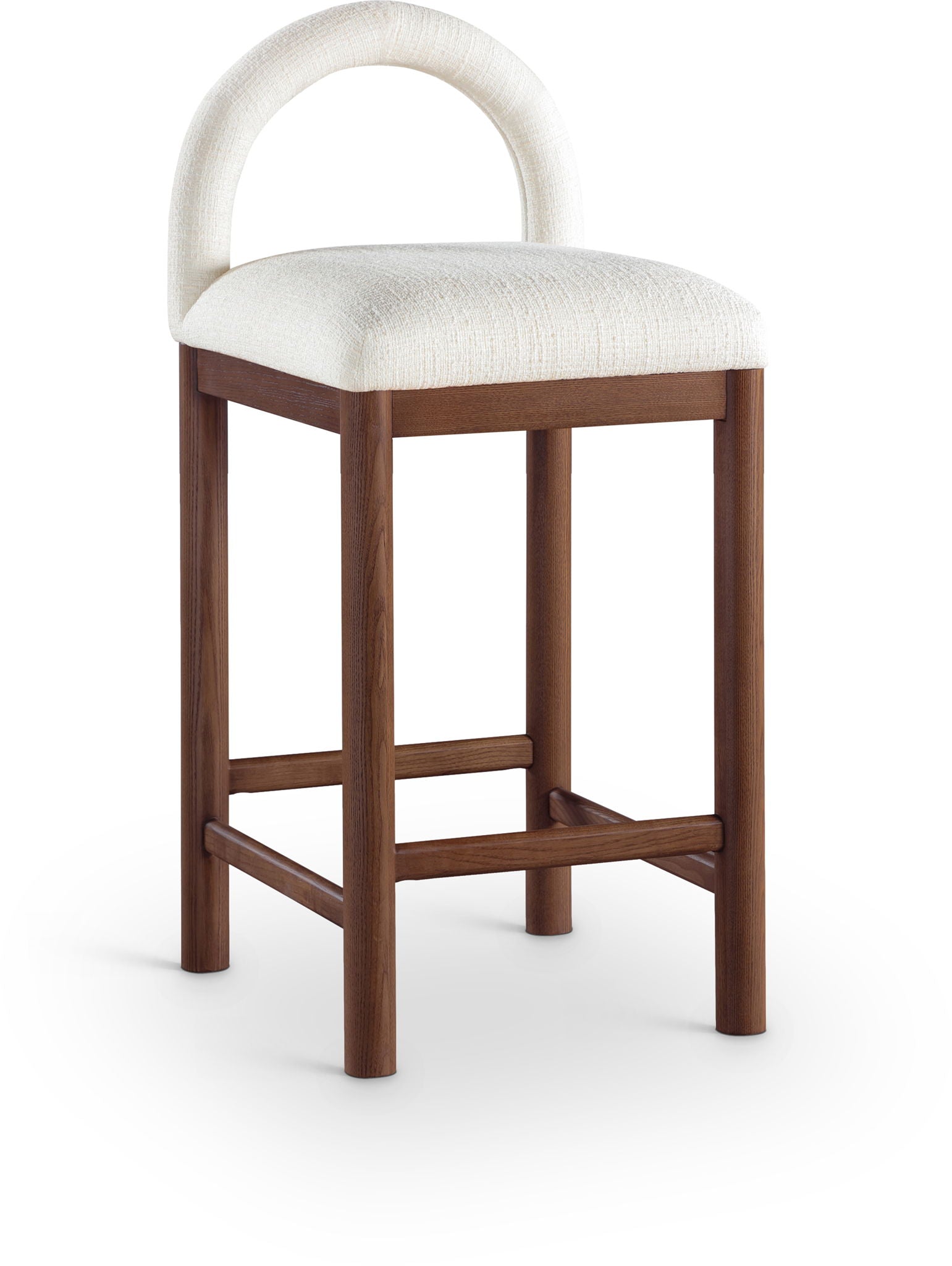 Conrad - Linen Counter Stool With Brown Legs - Urban Living Furniture (Los Angeles, CA)