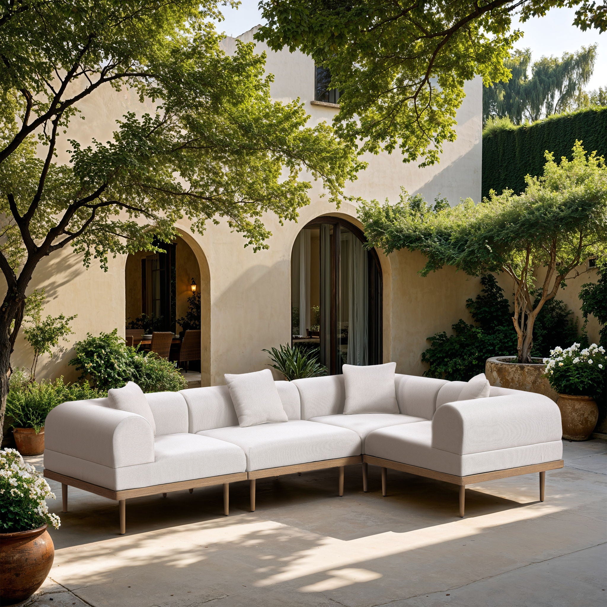 Laguna - 4 Piece 106.5" Upholstered Outdoor Patio Modular Sectional - Urban Living Furniture (Los Angeles, CA)
