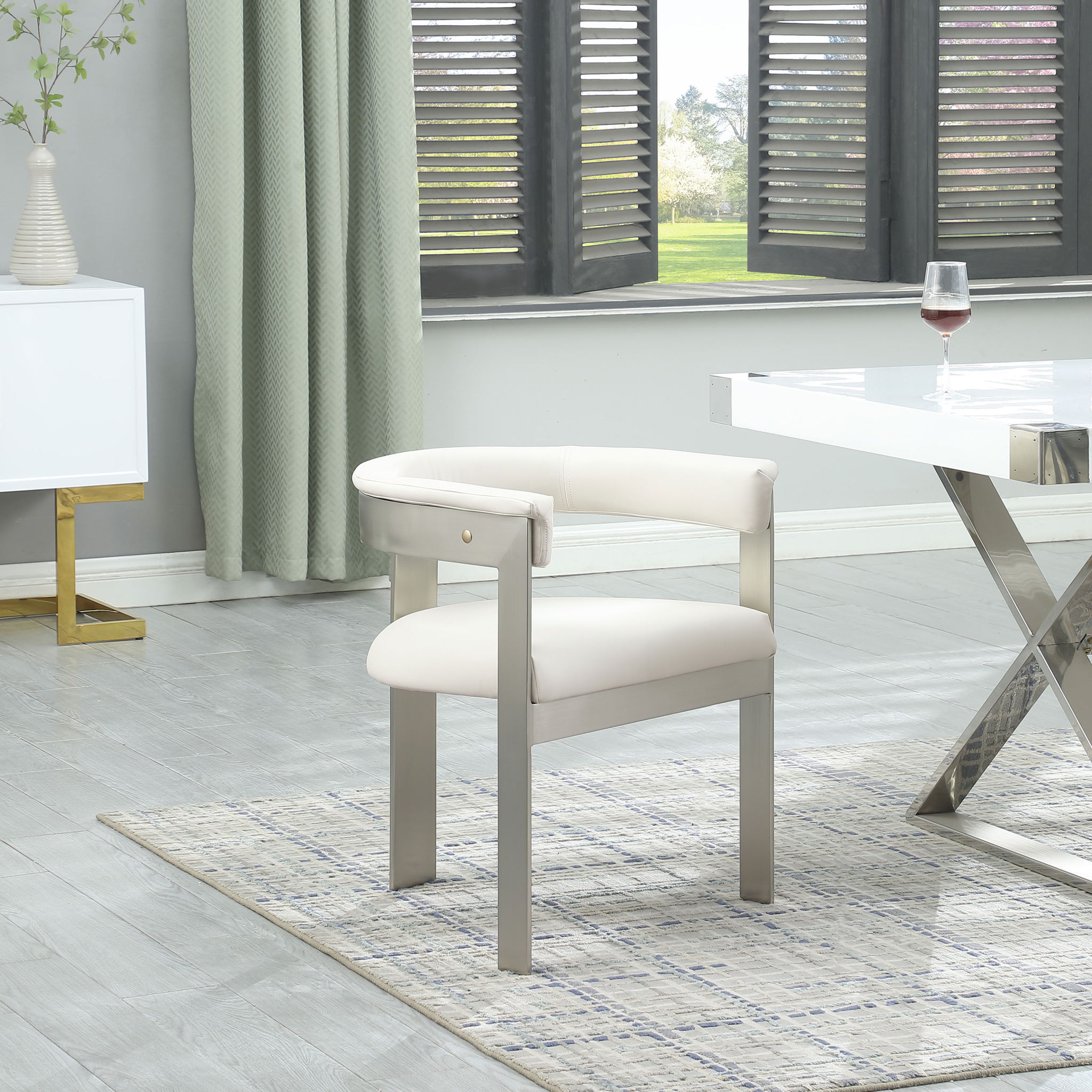 Romeo - Faux Leather Dining Chair With Silver Base (Set of 2) - Urban Living Furniture (Los Angeles, CA)