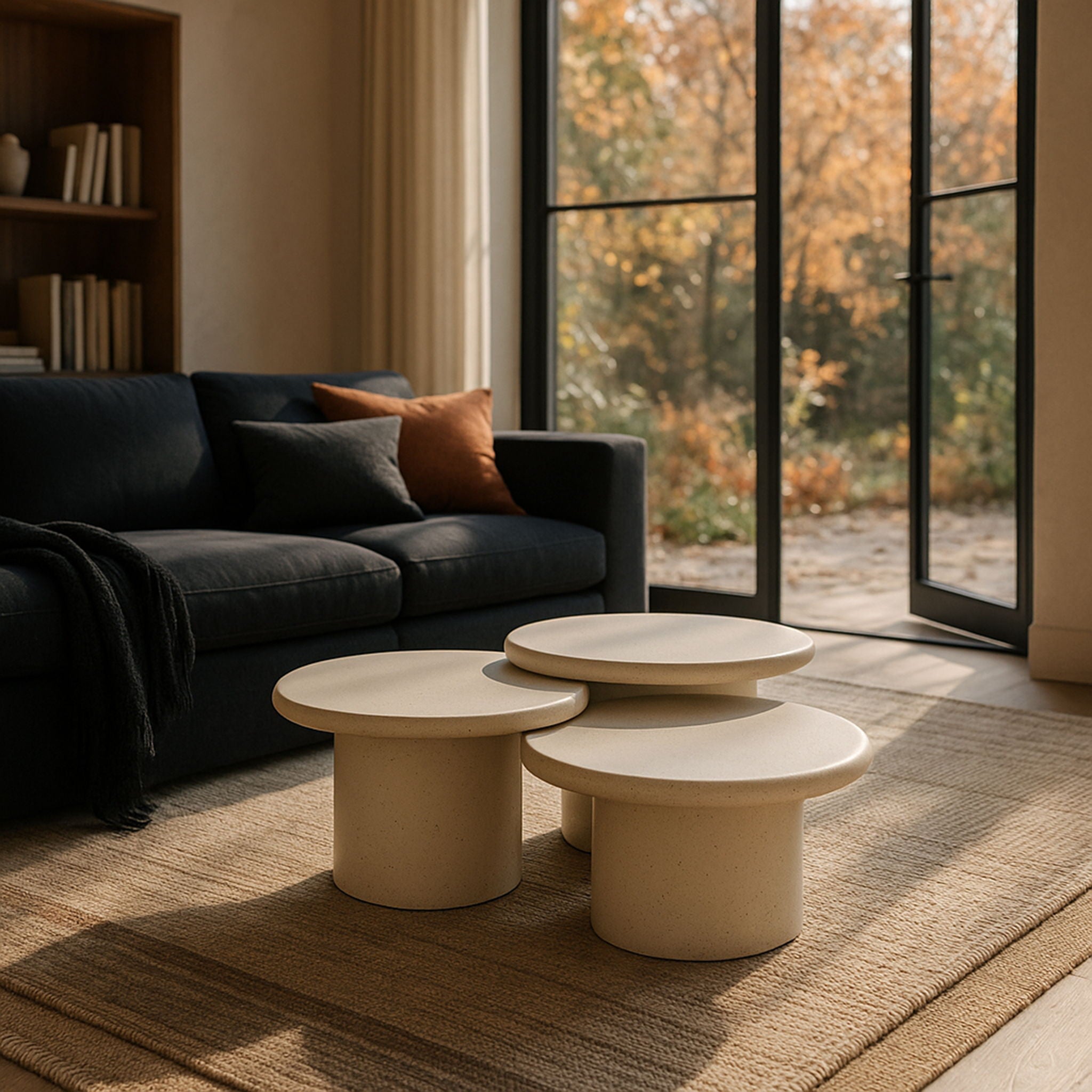 Emara - 3 Piece Concrete And Fiberglass Indoor / Outdoor Coffee Table - Urban Living Furniture (Los Angeles, CA)
