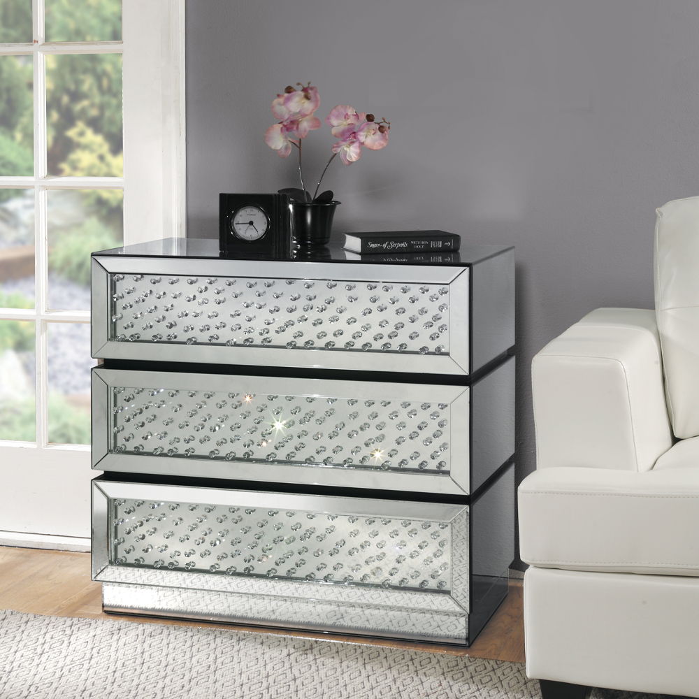 Nysa - Console Cabinet - Mirrored & Faux Crystals - Urban Living Furniture (Los Angeles, CA)