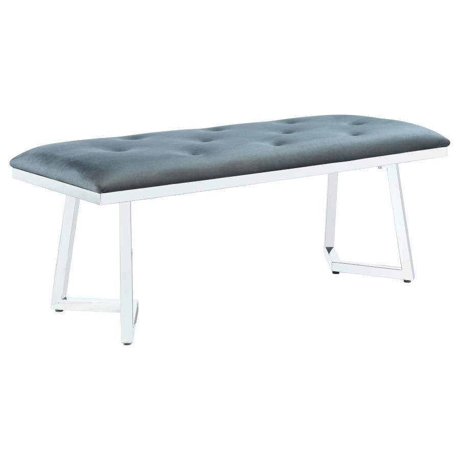 Beaufort - Velvet Upholstered Dining Bench - Steel Gray - Urban Living Furniture (Los Angeles, CA)