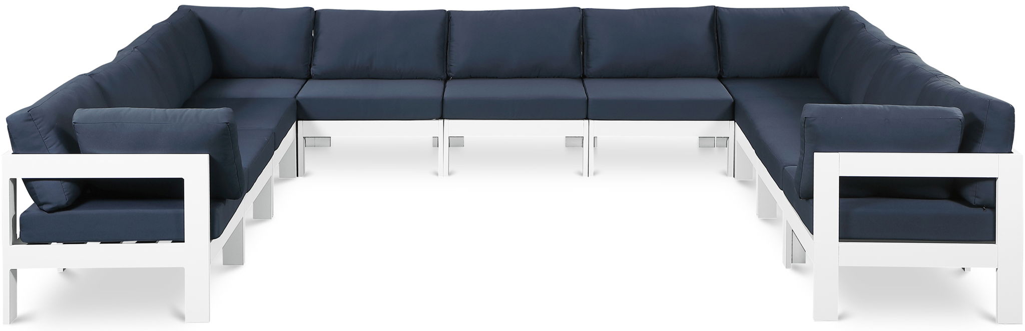Nizuc - Outdoor Patio 11 Piece Modular Sectional With White Frame - Urban Living Furniture (Los Angeles, CA)