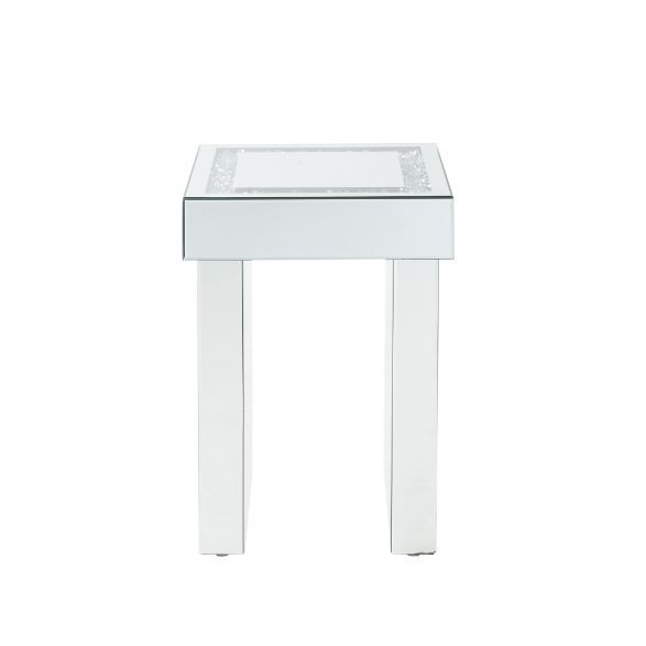 Noralie - 16" End Table With Faux Diamonds - Mirrored - Urban Living Furniture (Los Angeles, CA)
