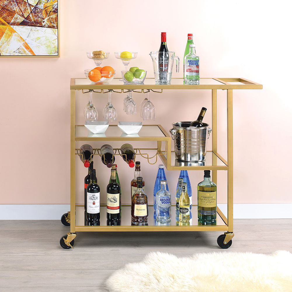 Adamsen - Serving Cart - Mirrored & Champagne - Urban Living Furniture (Los Angeles, CA)