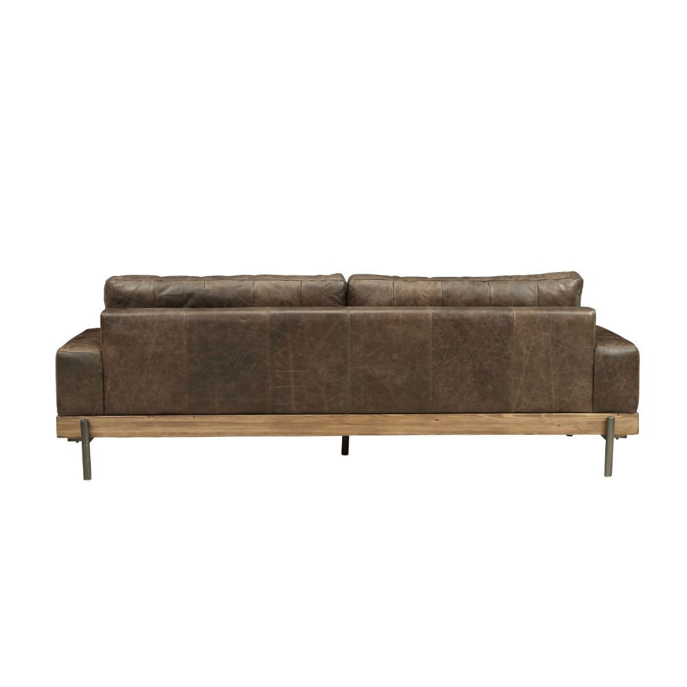 Silchester - Sofa - Distress Chocolate Top Grain Leather & Oak - Urban Living Furniture (Los Angeles, CA)