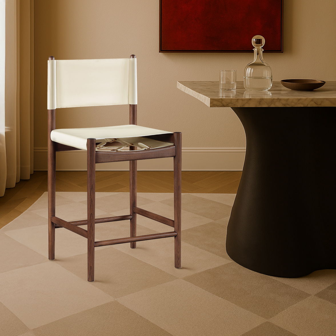 Rawlins - Counter Stool - Walnut Frame - Urban Living Furniture (Los Angeles, CA)