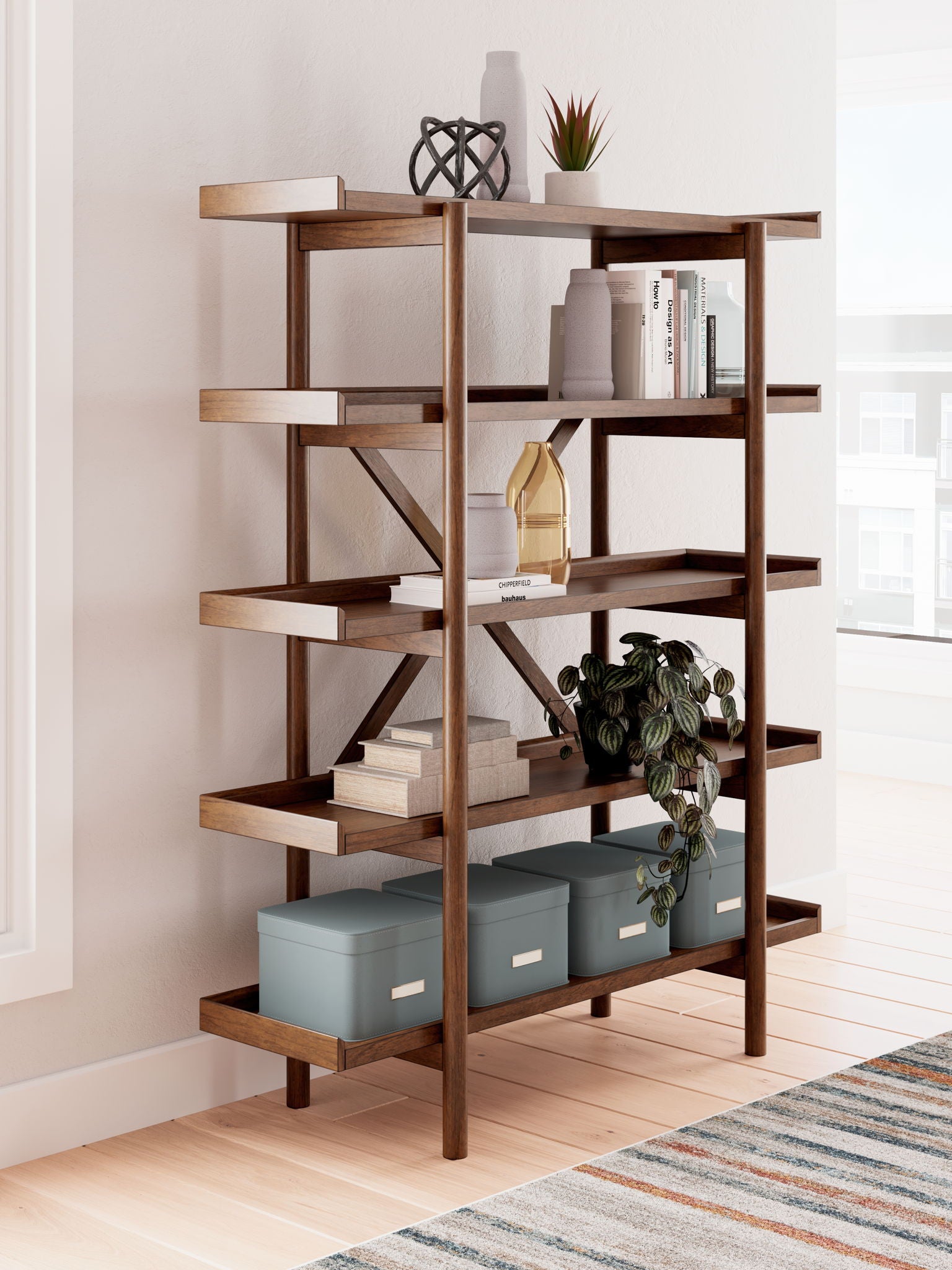 Lyncott - Brown - Bookcase - Urban Living Furniture (Los Angeles, CA)