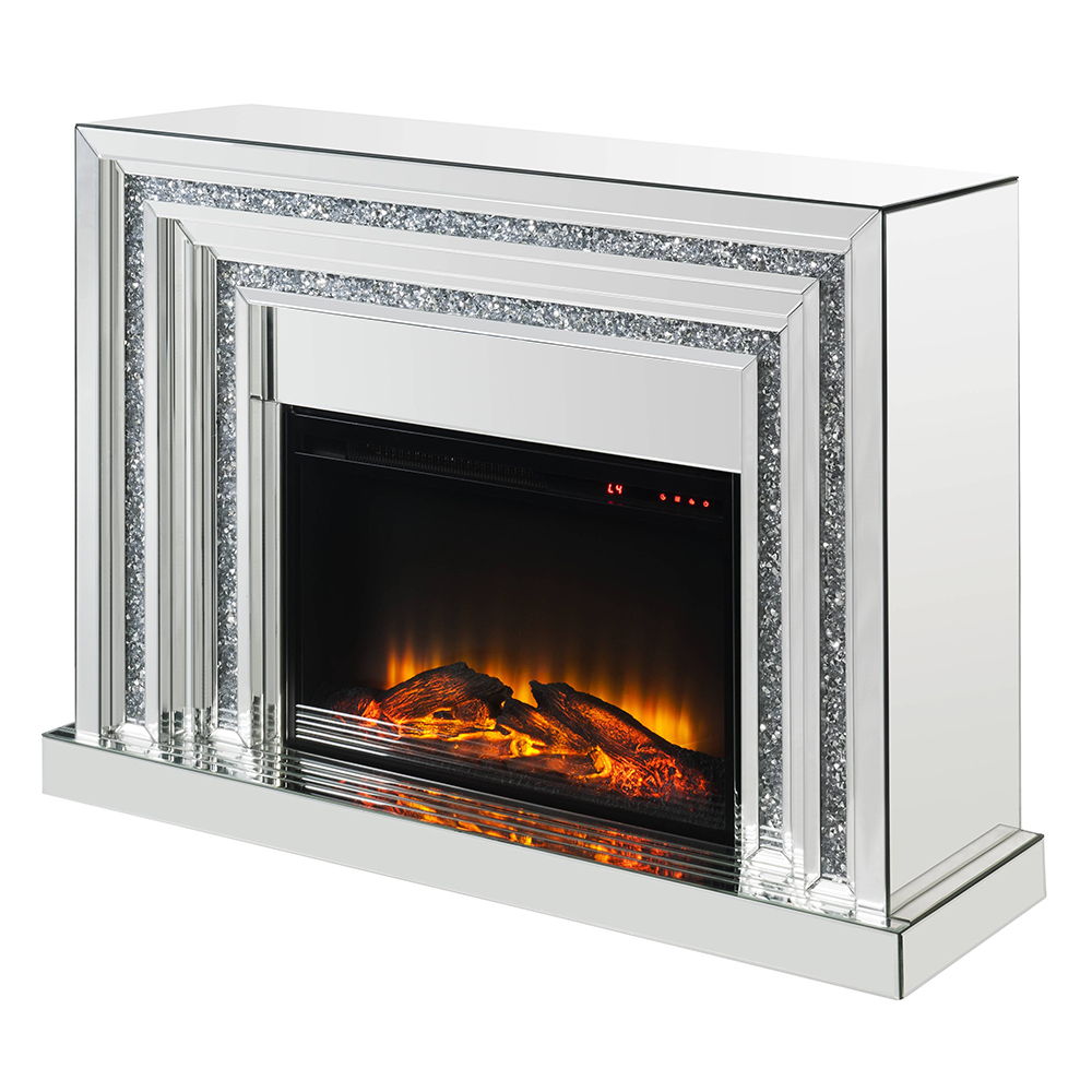 Noralie - 35" Fireplace - Mirrored & Faux Diamonds - Urban Living Furniture (Los Angeles, CA)