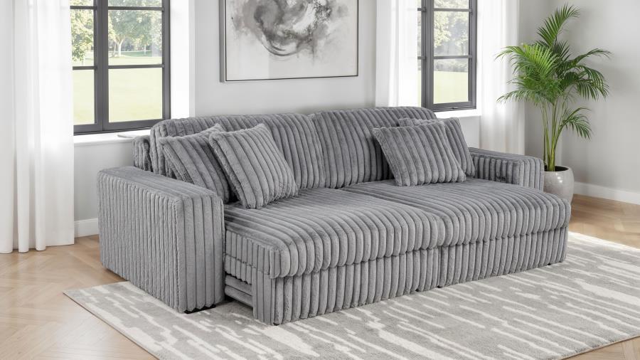 Jacana - RAF Power Sofa Chaise With 2 Piece Pillow, Box 2 of 2 - Gray