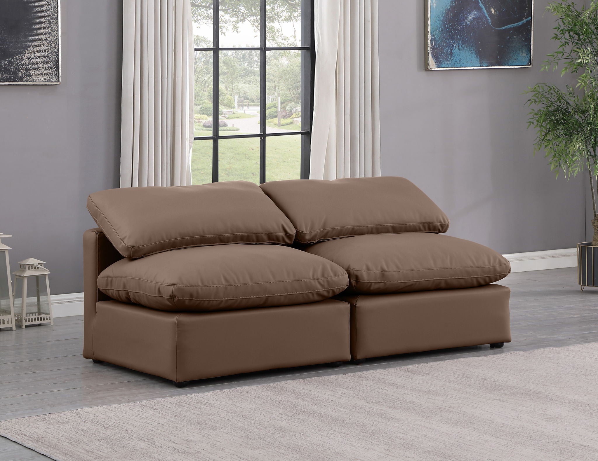 Indulge - Faux Leather 2 Seat Modular Armless Sofa - Urban Living Furniture (Los Angeles, CA)