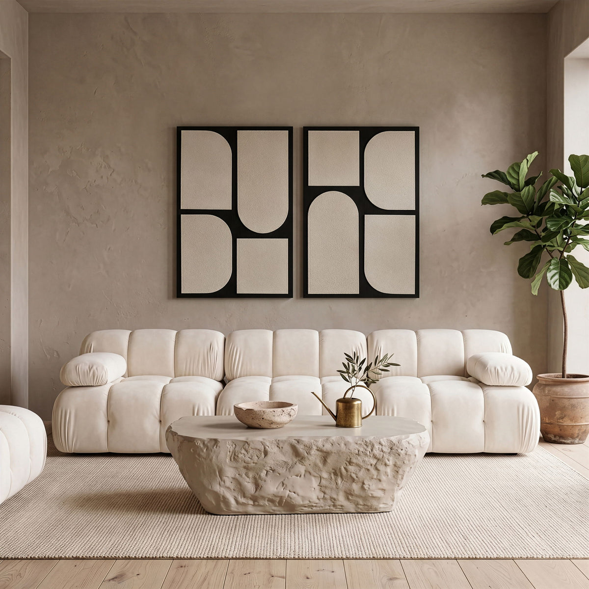 Icon - Mango Wood 2 Piece Wall Art
