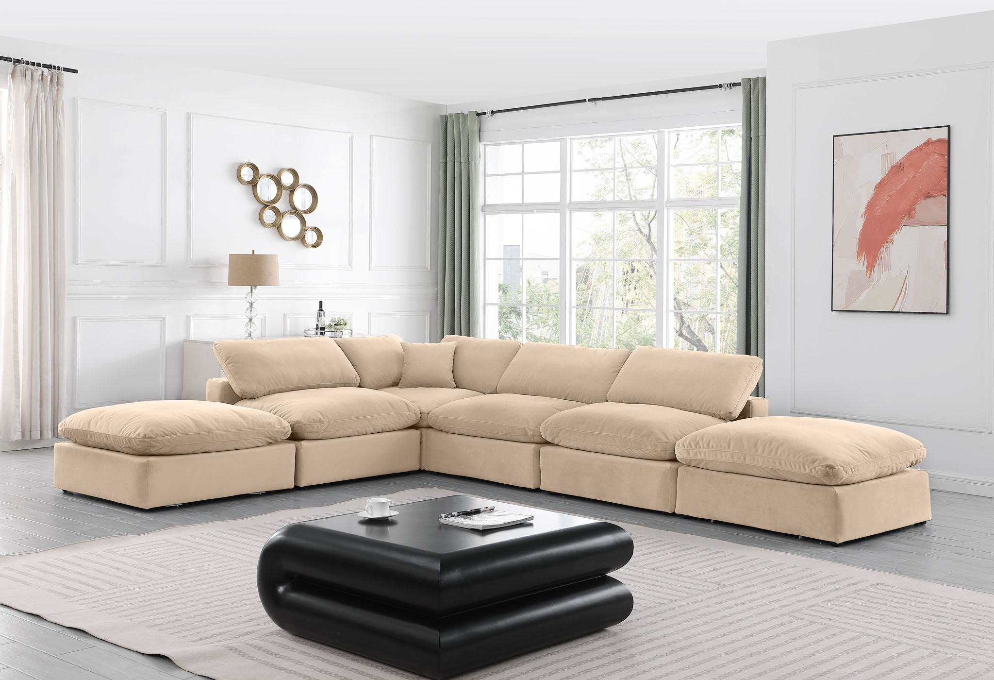 Comfy - 6 Piece Velvet Modular Sectional - Urban Living Furniture (Los Angeles, CA)