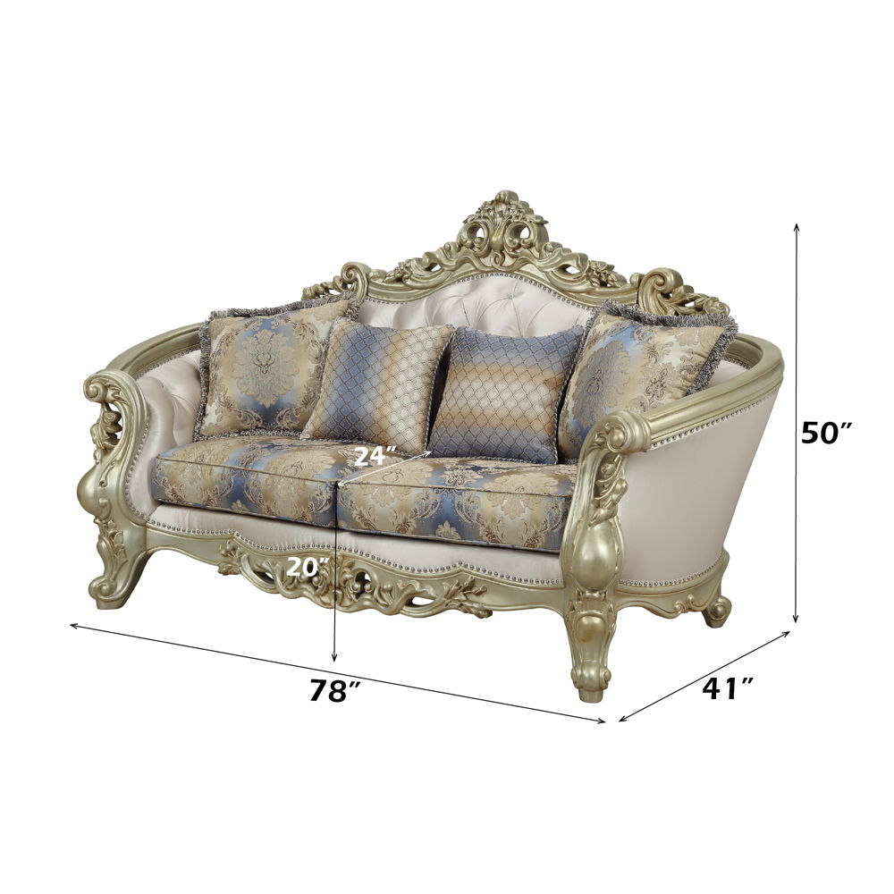 Gorsedd - Loveseat With 4 Pillows - Fabric & Golden Ivory - Urban Living Furniture (Los Angeles, CA)