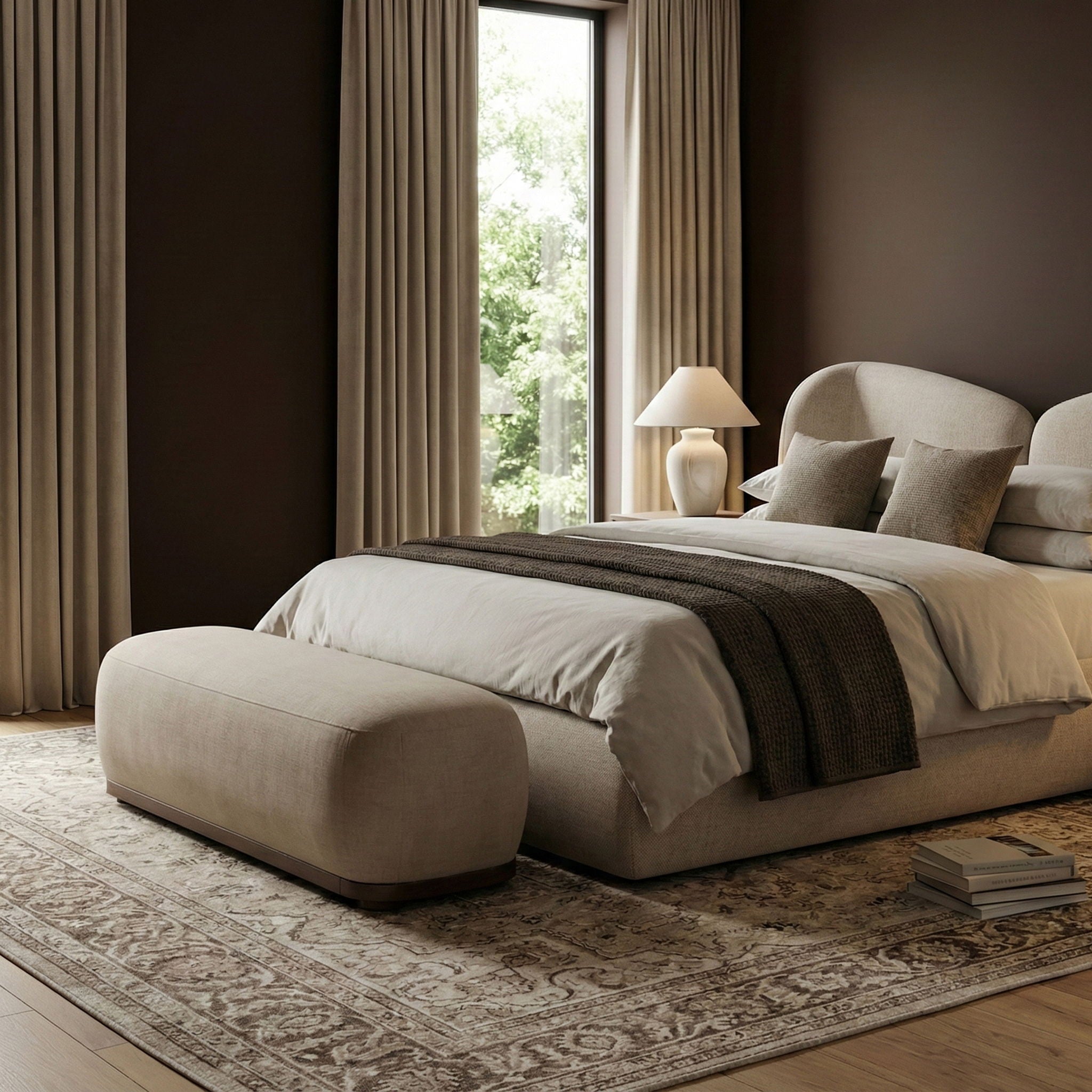 Calum - Bench - Dark Brown Frame - Urban Living Furniture (Los Angeles, CA)