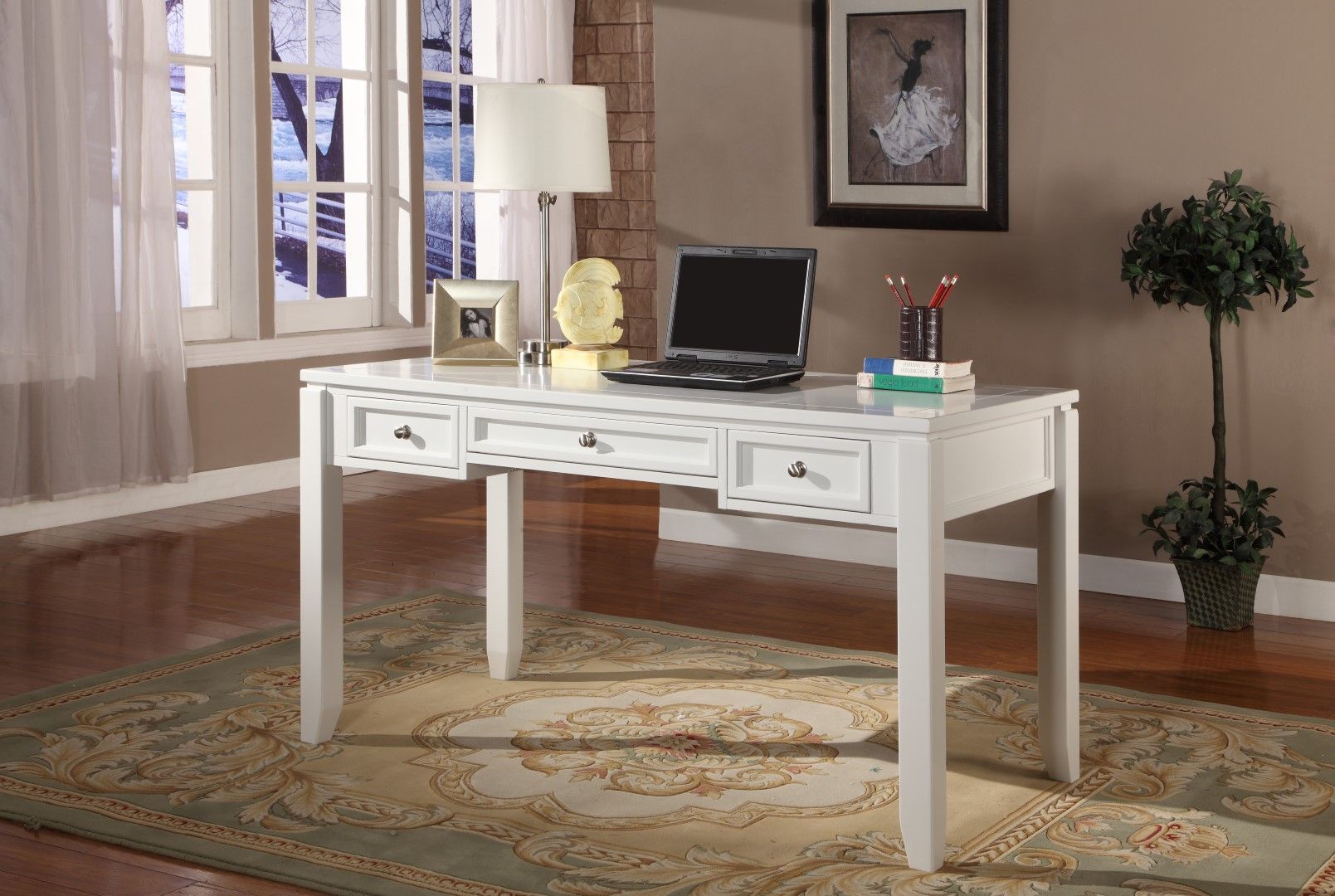Boca - U Shape Desk With Credenza File And Hutch - Cottage White - Urban Living Furniture (Los Angeles, CA)