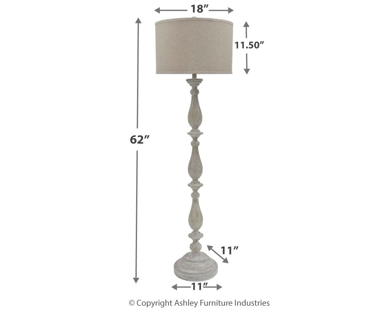 Bernadate - Whitewash - Poly Floor Lamp - Urban Living Furniture (Los Angeles, CA)